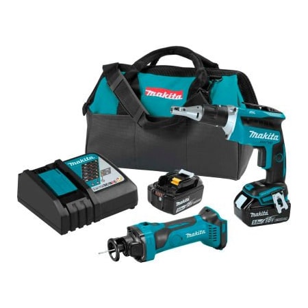 Makita Makita LXT Cordless 2-Pc. Combo Kit, 5.0Ah, 18V, Lithium-Ion, Cut Out Tool XT255T